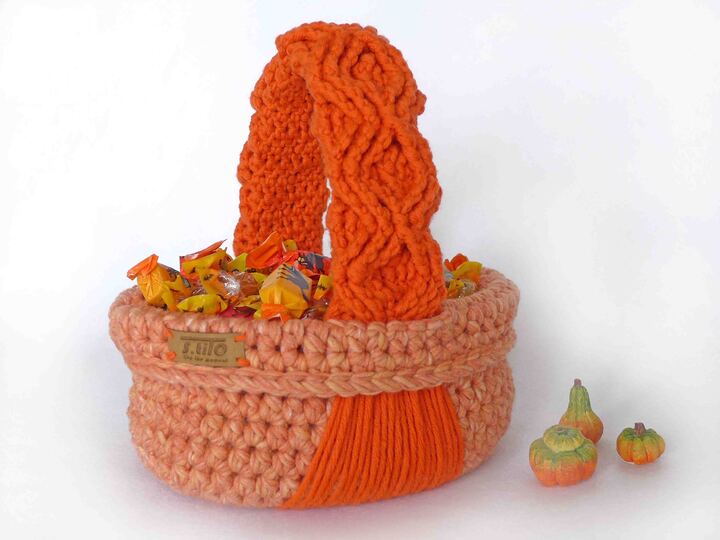 Mod. 015 - Häkelanleitung - Korb mit Zopfmuster