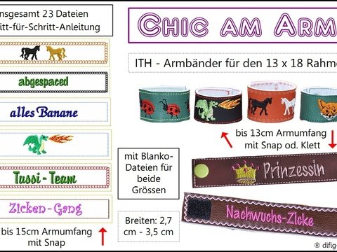 Ith Stickdatei Chic am Arm, für den 13x18 Rahmen