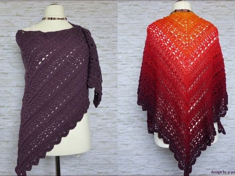 "Loving Flame" gehäkeltes Tuch / Dreieckstuch