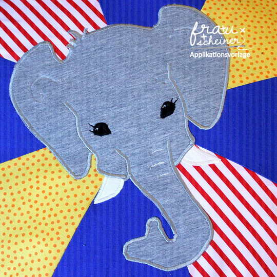 Applikationsvorlage Fuchs, Elefant, Bär, Panda, Tiger und Löwe