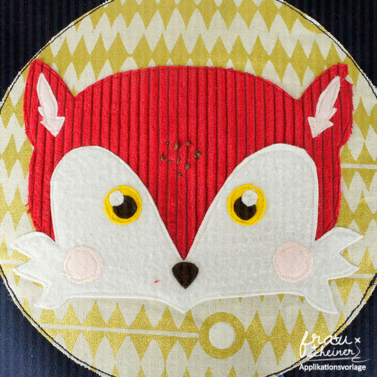 Applikationsvorlage Fuchs, Elefant, Bär, Panda, Tiger und Löwe