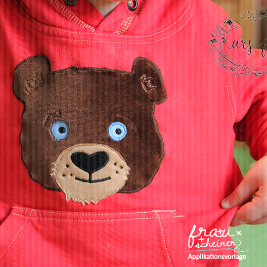 Applikationsvorlage Fuchs, Elefant, Bär, Panda, Tiger und Löwe