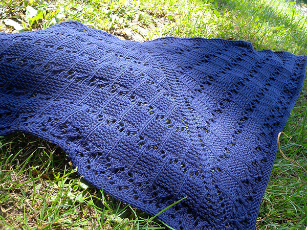 Lace and textured shawl knitting pattern