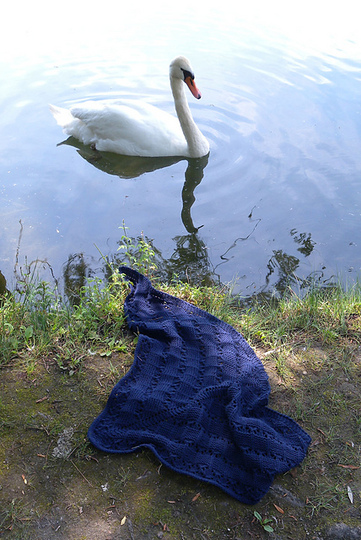 Lace and textured shawl knitting pattern