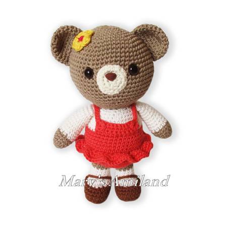 Carm Girl Bear the Ami - Amigurumi crochet pattern - Digital Download