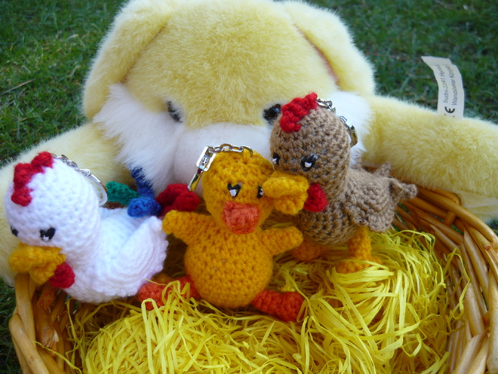 Häkelanleitung Huhn Schlüsselanhänger / Geschenkanhänger