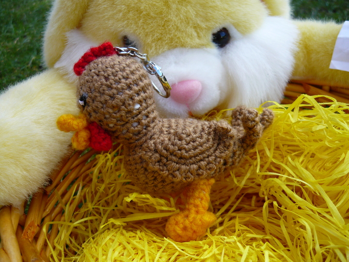 Häkelanleitung Huhn Schlüsselanhänger / Geschenkanhänger