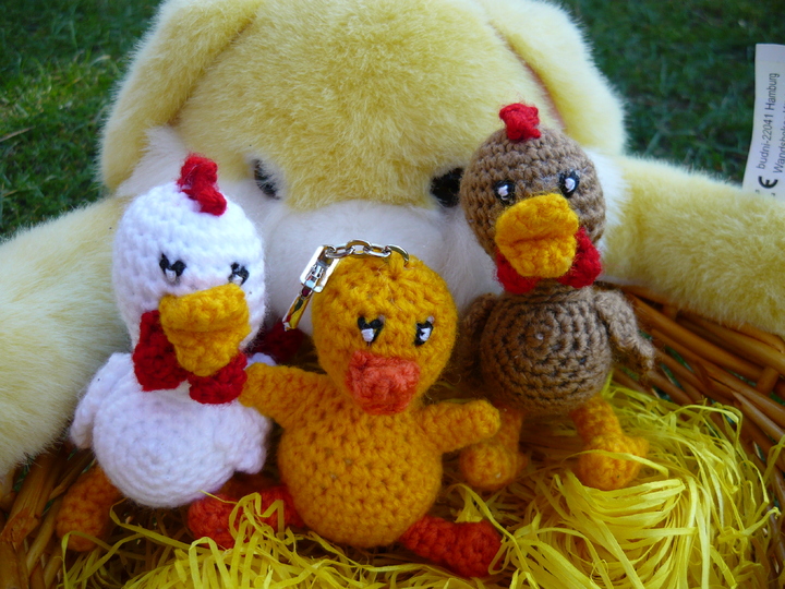 Häkelanleitung Huhn Schlüsselanhänger / Geschenkanhänger