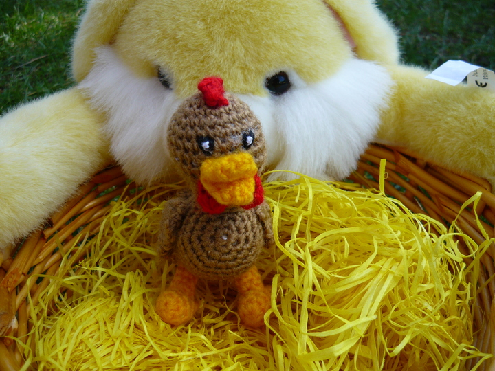 Häkelanleitung Huhn Schlüsselanhänger / Geschenkanhänger