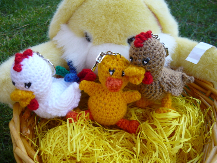 Häkelanleitung Huhn Schlüsselanhänger / Geschenkanhänger