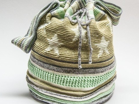 Mochilla Häkelbeutel mit Sternen, Tapestry Häkeltechnik