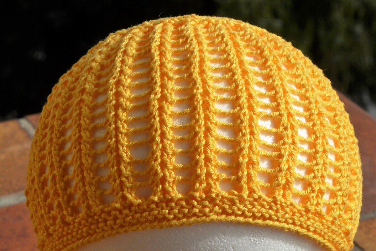 Kinder-Sommermütze mit Lochmuster,gestrickt