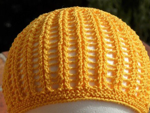 Kinder-Sommermütze mit Lochmuster,gestrickt