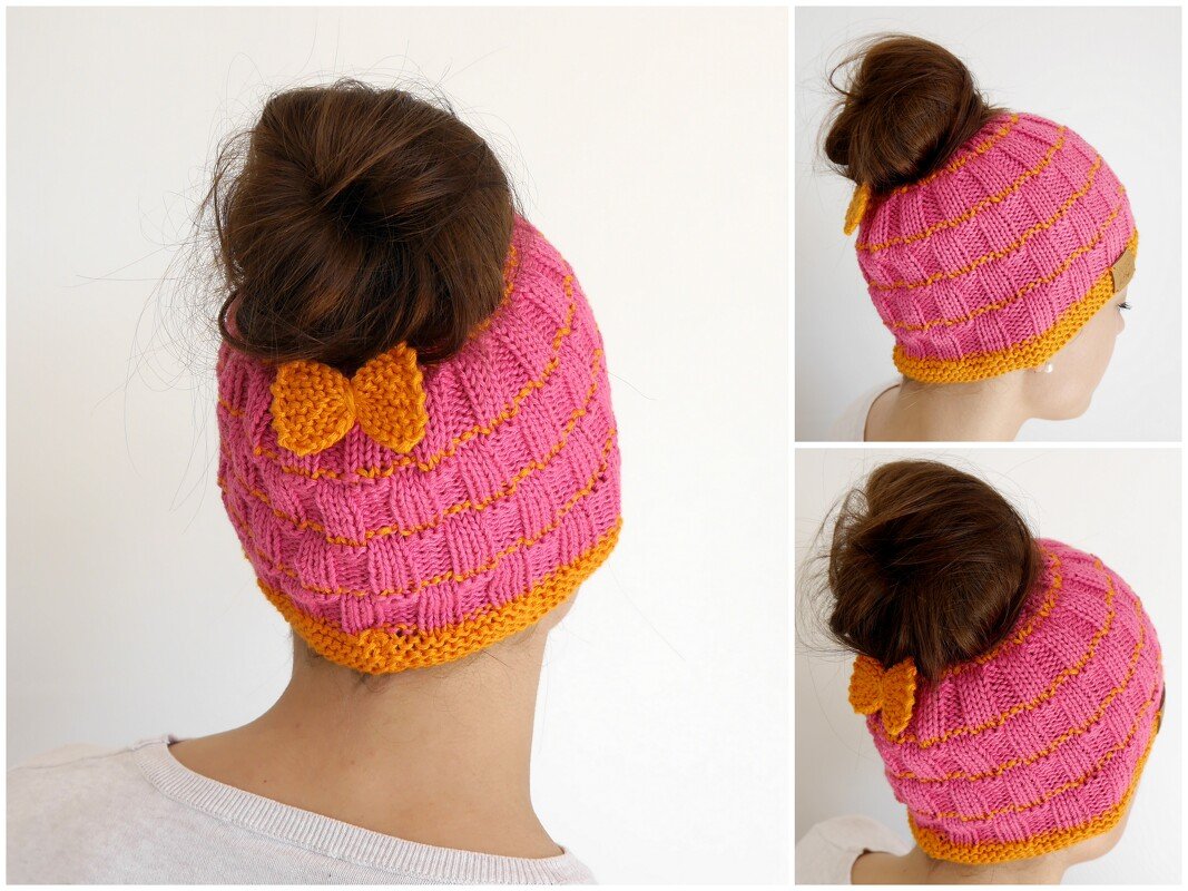 Strickanleitung – Messy Bun – Duttmütze – No.155