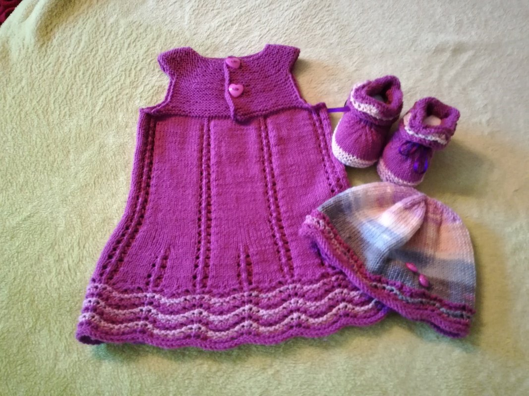 Strickanleitung Baby- Set *Angel* Kleid und Mütze Größe 62 - 80