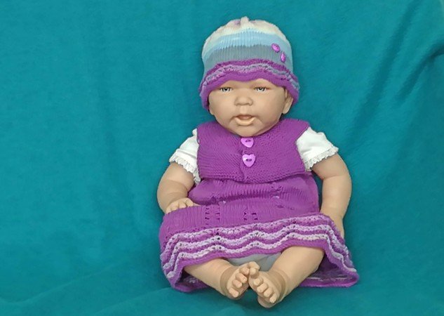 Strickanleitung Baby- Set *Angel* Kleid und Mütze Größe 62 - 80