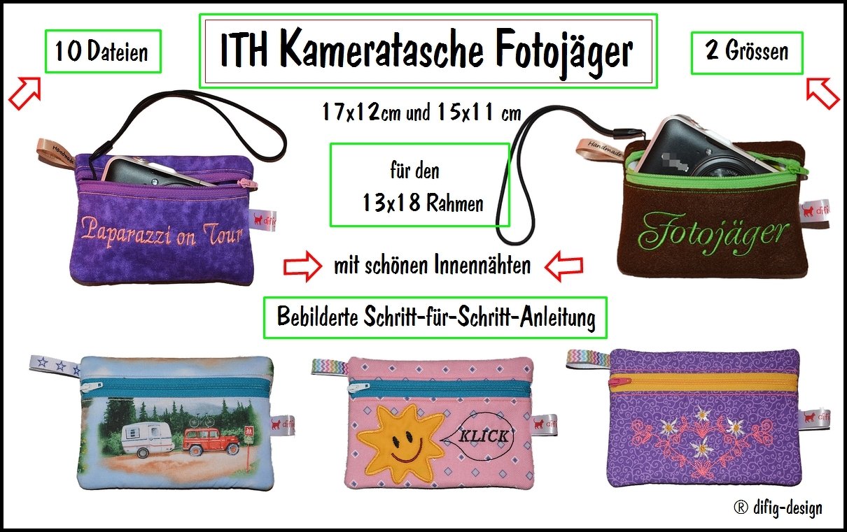 Ith Stickdatei, Kameratasche Fotojäger für den 13x18 Rahmen