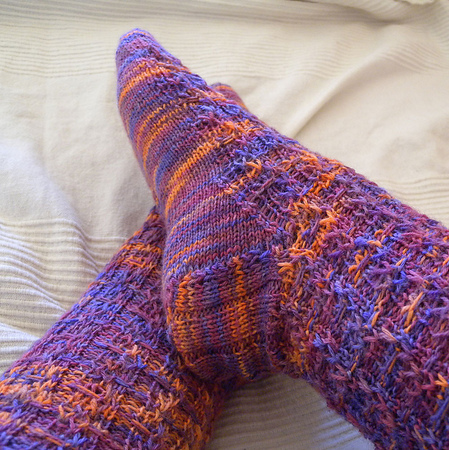 Knitted socks "Ribs and Stairs"