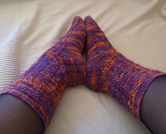 Knitted socks "Ribs and Stairs"