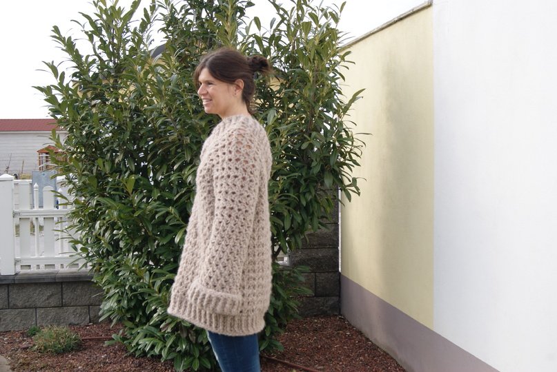 Pulli Wolkentraum mit V-Ausschnitt in Oversize (Gr. S/M und L/Xl)