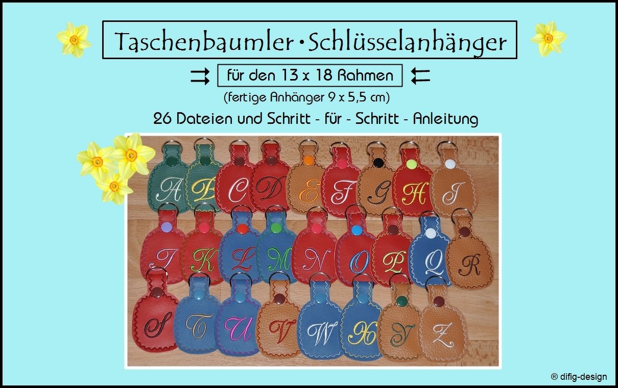 Ith Stickdateien, Monogramm-Anhänger für den 13x18 Rahmen