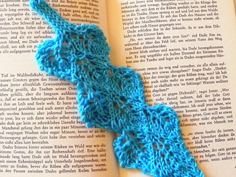 Gestricktes Lesezeichen in Ajourmuster "Page Turner"