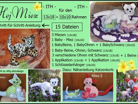Ith Stickdateien HejMiez für den 13x18 und 10x10 Rahmen