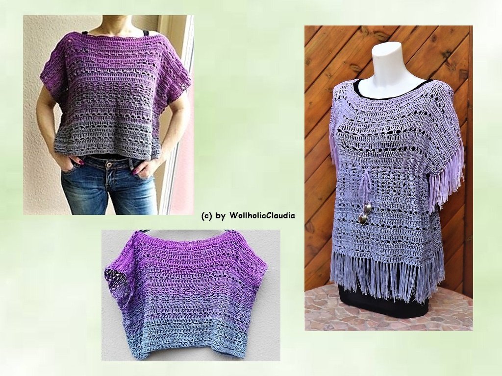 Häkelanleitung Fransentunika oder Kurztop