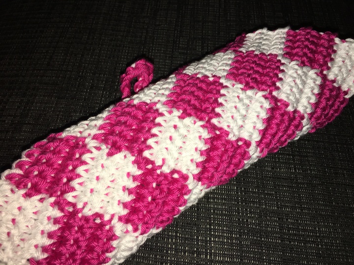 Häkelanleitung Topflappen im Schachbrettmuster (tapestry-Muster) // 2 Varianten