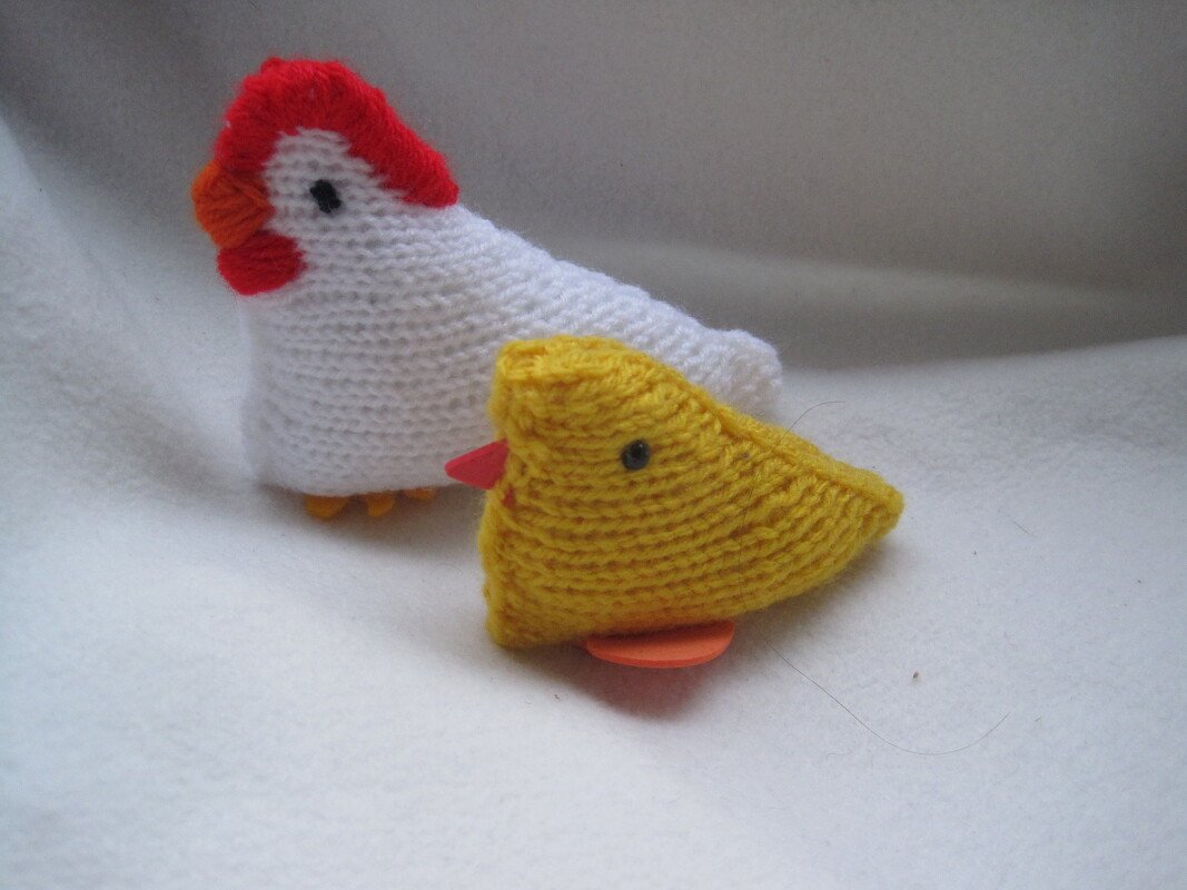 Strickanleitung Mama Huhn und Kücken 9,5 und 6 cm, auch ideal für Anfänger - Bild 2