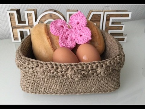 Häkelanleitung Korb 4 eckig