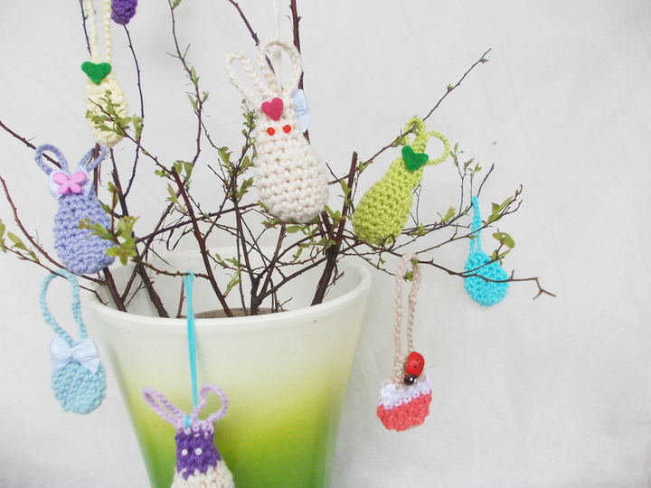 Häkelanleitung für Mini-(Oster)-Hasen (6 cm) Mini-Ostereier (ca. 2,5 cm)