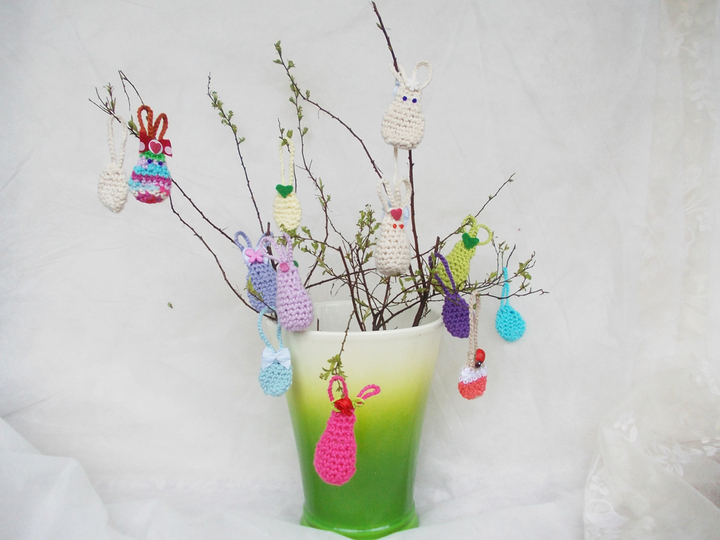 Häkelanleitung für Mini-(Oster)-Hasen (6 cm) Mini-Ostereier (ca. 2,5 cm)