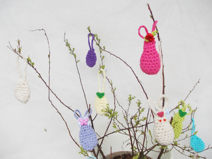 Häkelanleitung für Mini-(Oster)-Hasen (6 cm) Mini-Ostereier (ca. 2,5 cm)