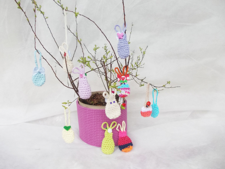 Häkelanleitung für Mini-(Oster)-Hasen (6 cm) Mini-Ostereier (ca. 2,5 cm)