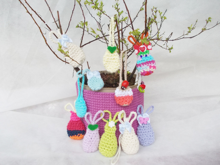 Häkelanleitung für Mini-(Oster)-Hasen (6 cm) Mini-Ostereier (ca. 2,5 cm)