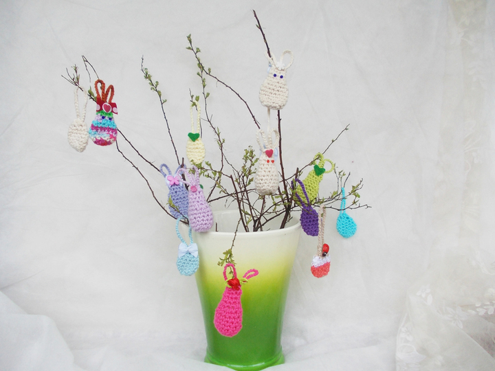 Häkelanleitung für Mini-(Oster)-Hasen (6 cm) Mini-Ostereier (ca. 2,5 cm)