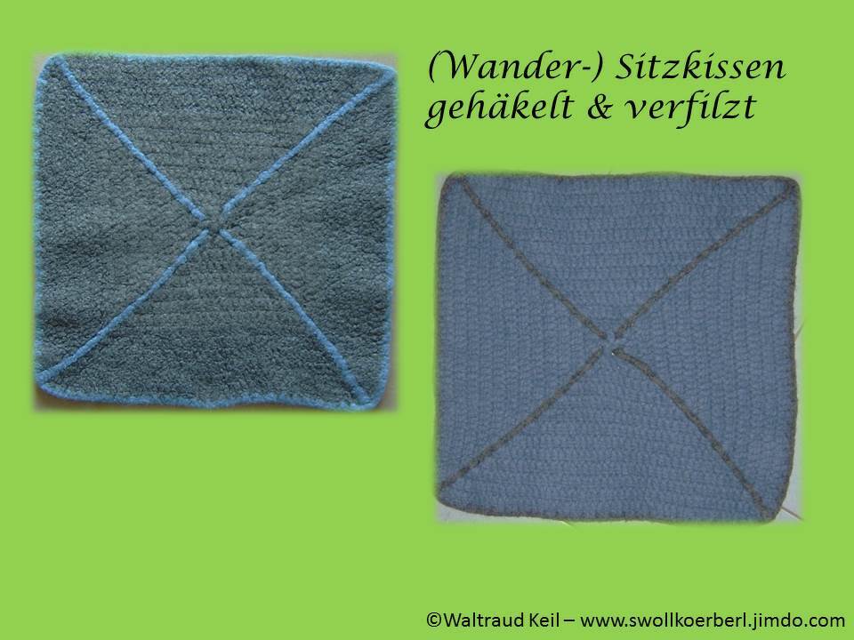 Häkelanleitung (Wander-)Sitzkissen - waschmaschinen-gefilzt - Bild 2