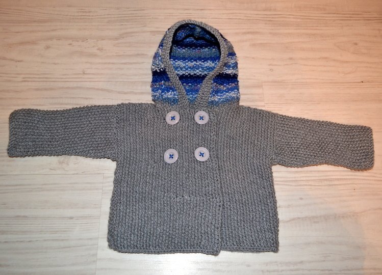 Baby Jacke Mit Kapuze * Strickanleitung * 3 GRÖßEN