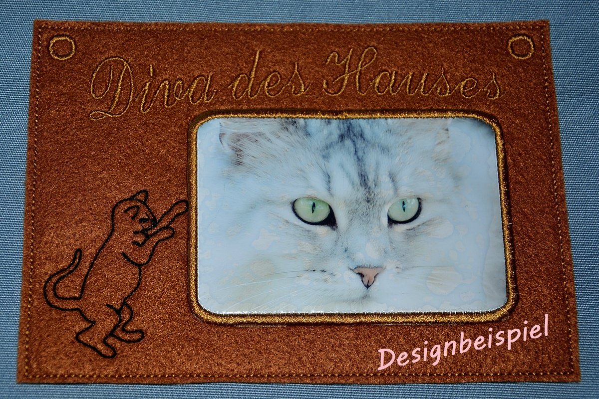 Ith Stickdateien Foto-Rahmen Katze für den 13x18 Rahmen - Bild 3