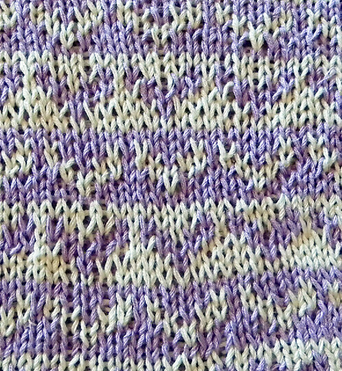 Double knitted potholder or dishcloth with hearts "The Way to a Heart"