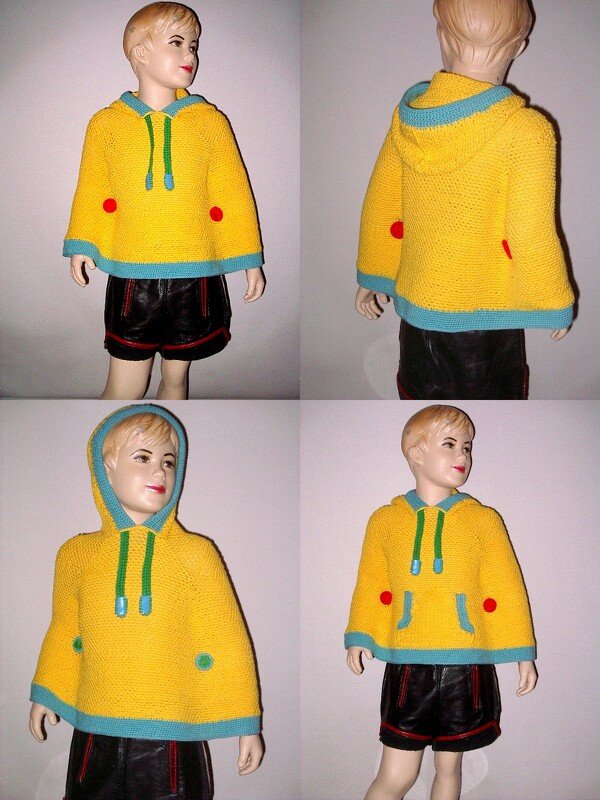 Häkelanleitung Kinderponcho Frühlingscape SONNENSCHEIN Größe 92- 152