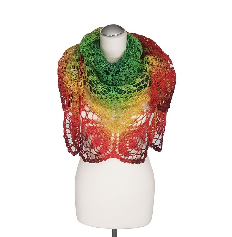 Häkelanleitung Sommertuch/Frühlingstuch, Dreieckstuch