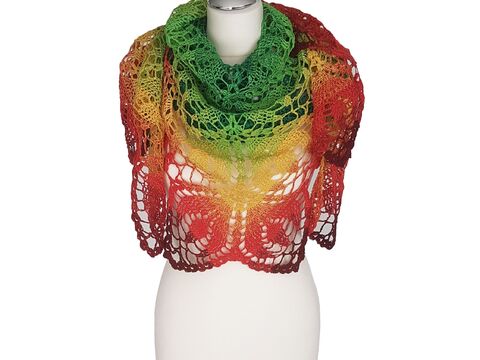 Häkelanleitung Sommertuch/Frühlingstuch, Dreieckstuch