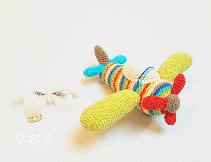 Häkelanleitung Flugzeug Kunterbunt