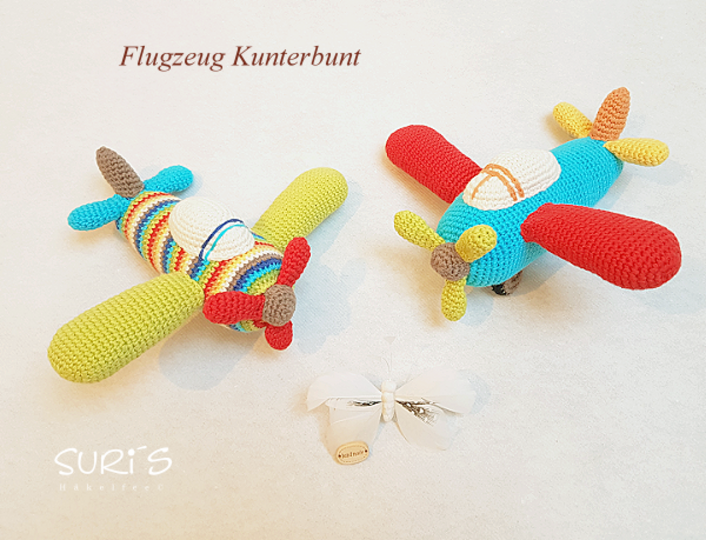 Häkelanleitung Flugzeug Kunterbunt