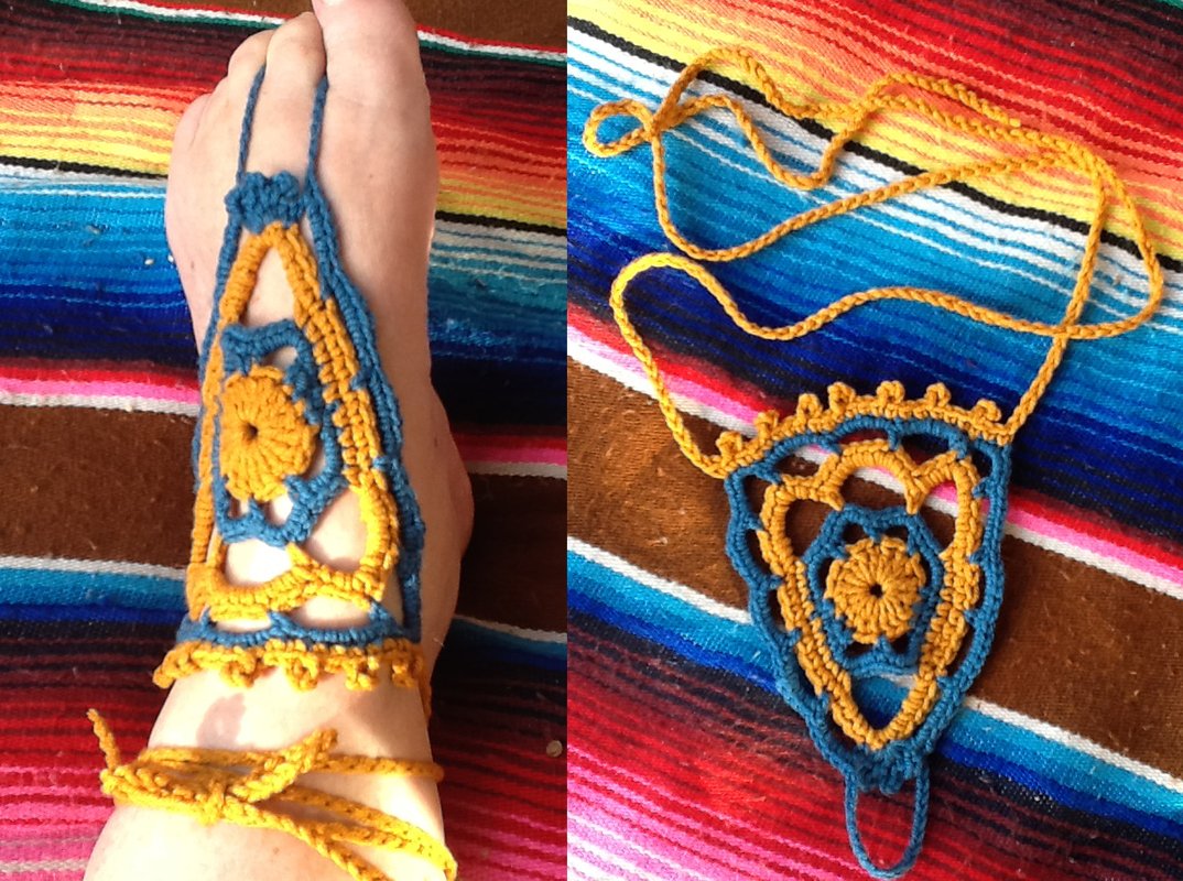 hübscher, gehäkelter  Fussbikini / Barfusssandale