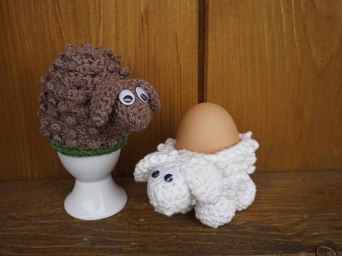 Schäfchen Eierbecher+ Eierwärmer Set Häkelanleitung