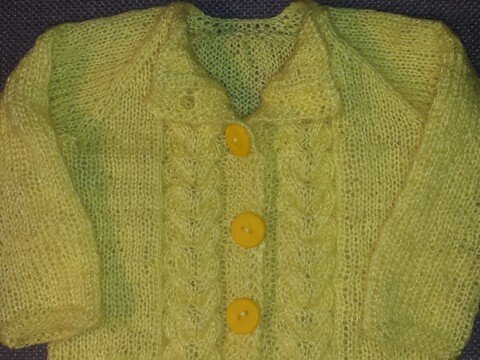 Anleitung Baby-Jäckchen Zopfmuster, Raglan, Gr. 74-80, 9-12 Mon