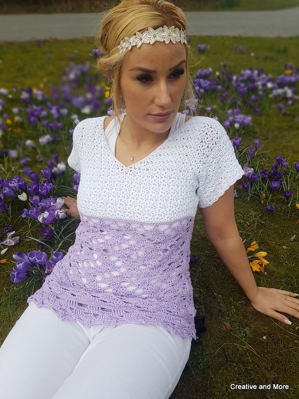 Häkelanleitung Sommershirt Krokusblüte - Bild 2